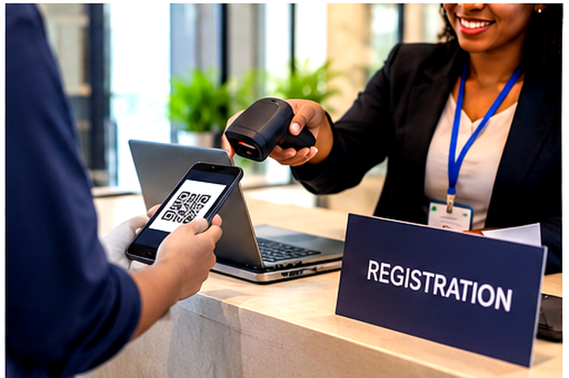 08 QR Registration Desk